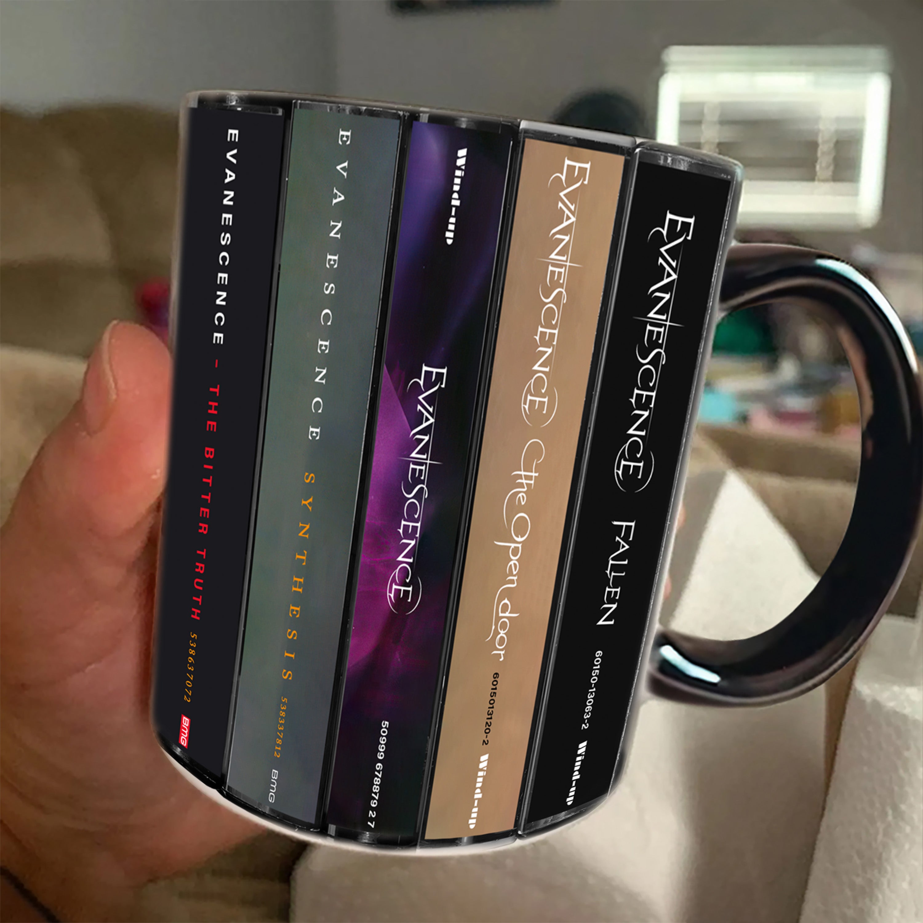 Evanescence Albums Cassette Collection Retro Accent Edge-to-Edge Printed Mug