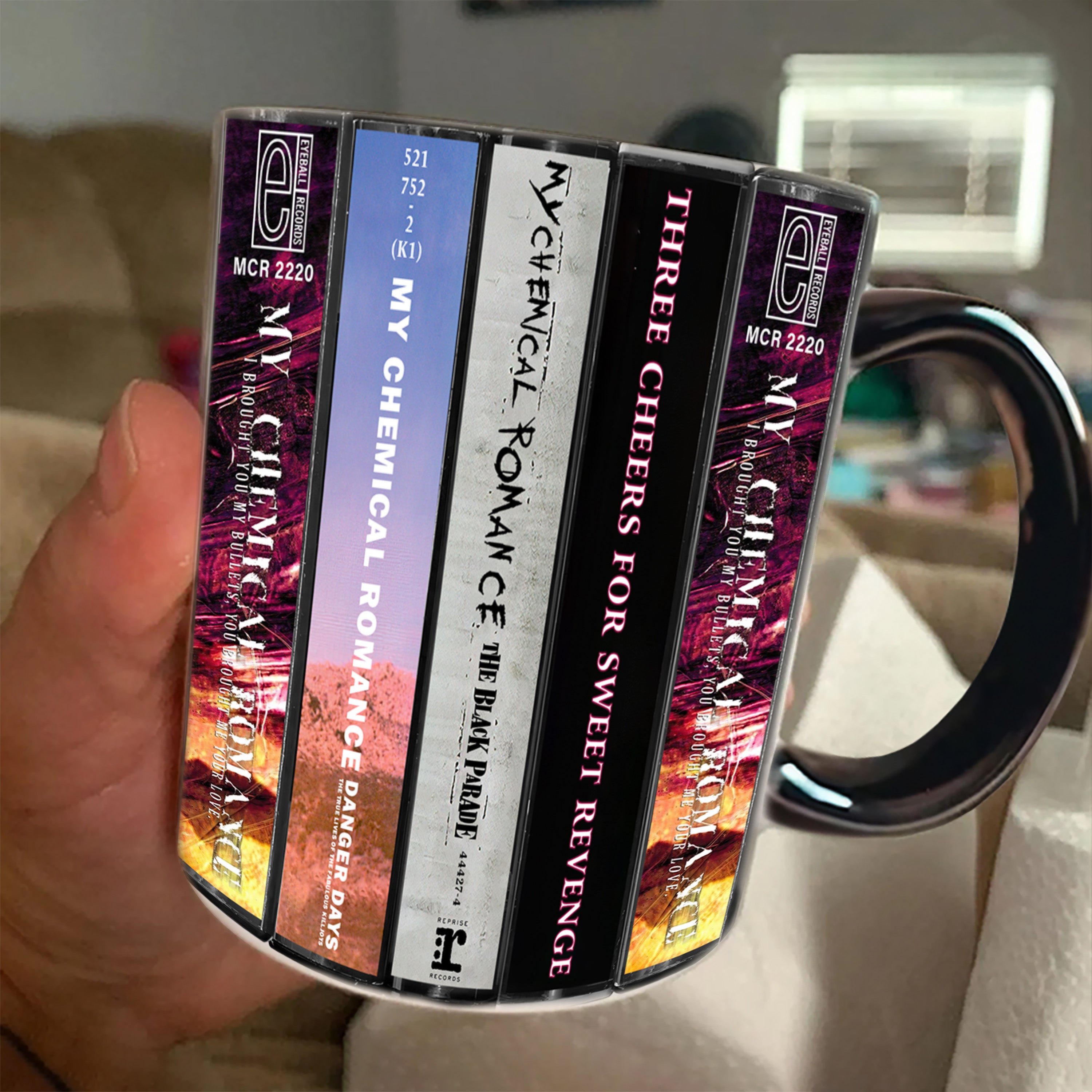My Chemical Romance Albums Cassette Collection Retro Accent Edge-to-Edge Printed Mug