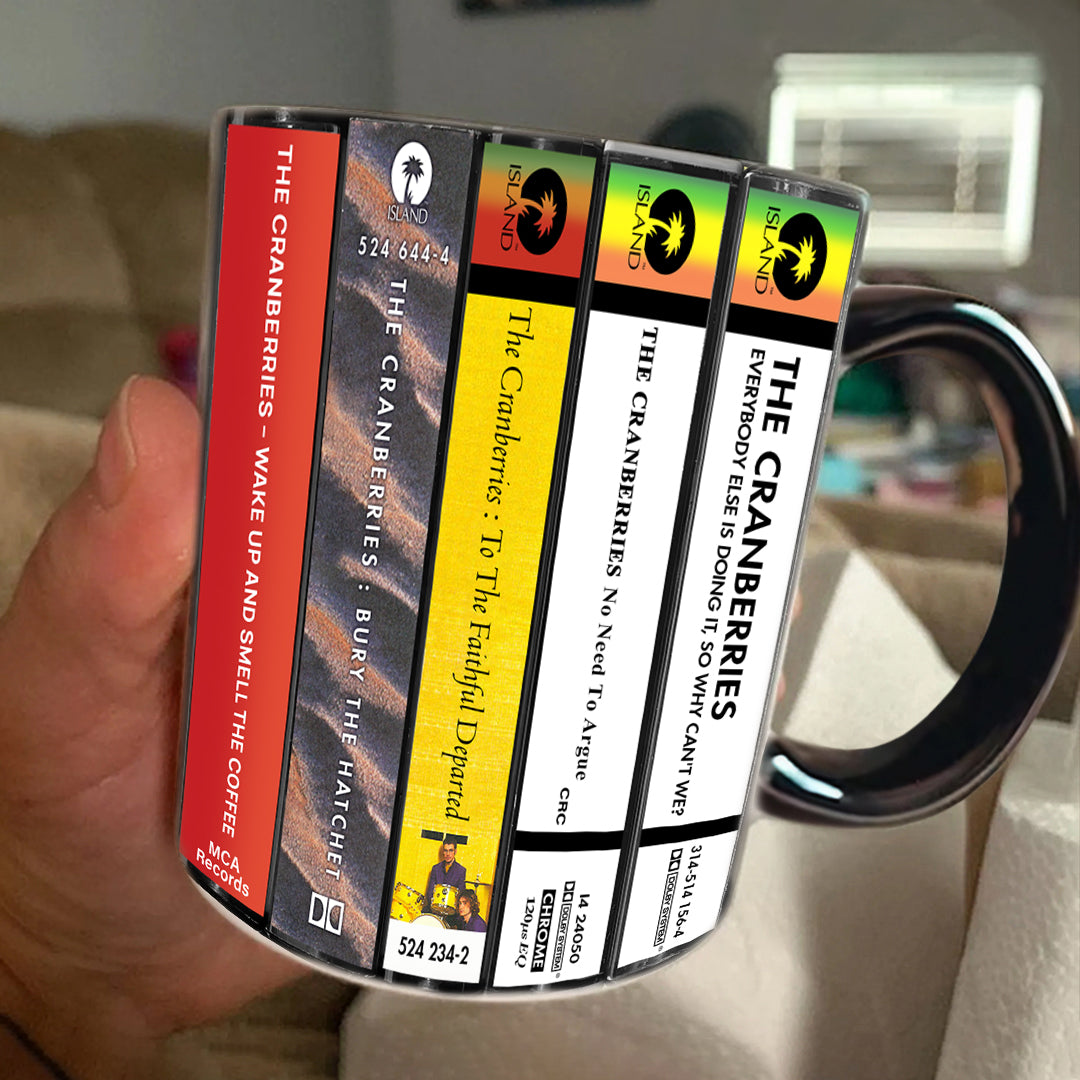 The Cranberries Albums Cassette Collection Retro Accent Edge-to-Edge Printed Mug