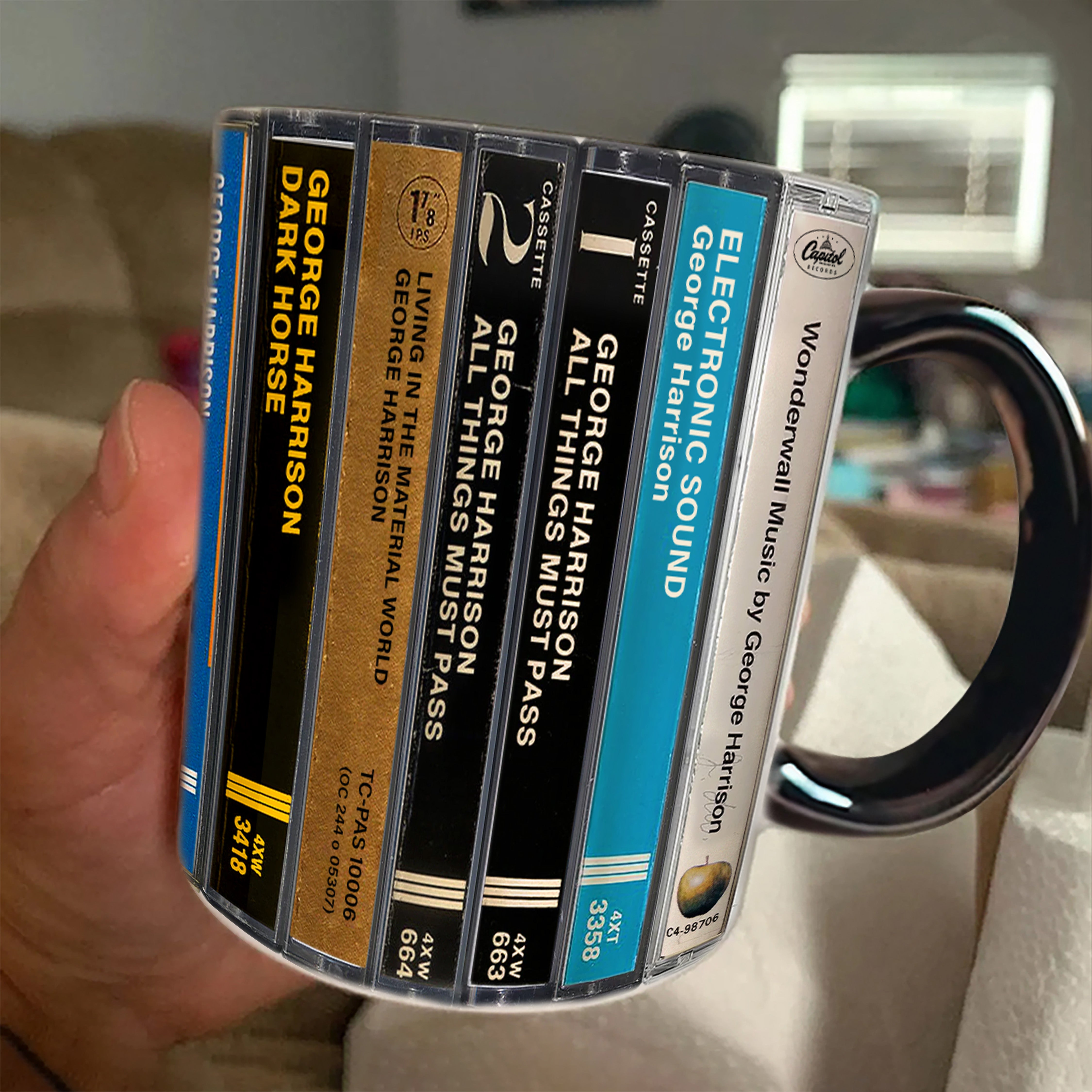 George Harrison Albums Cassette Retro Collection Accent Mug
