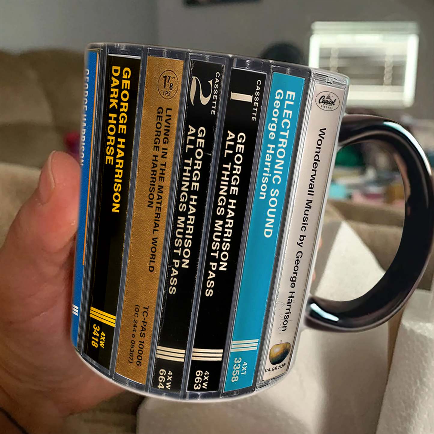 George Harrison Albums Cassette Retro Collection Accent Mug