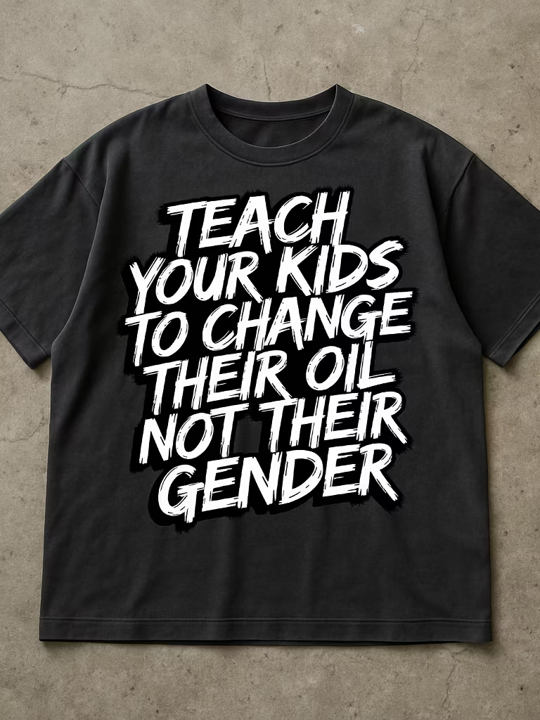 Teach Your Kids To Change Their Oil Not Their Gender Shirt