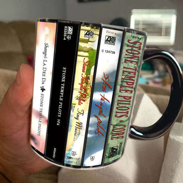 Stone Temple Pilots Albums Cassette Collection Retro Accent Edge-to-Edge Printed Mug