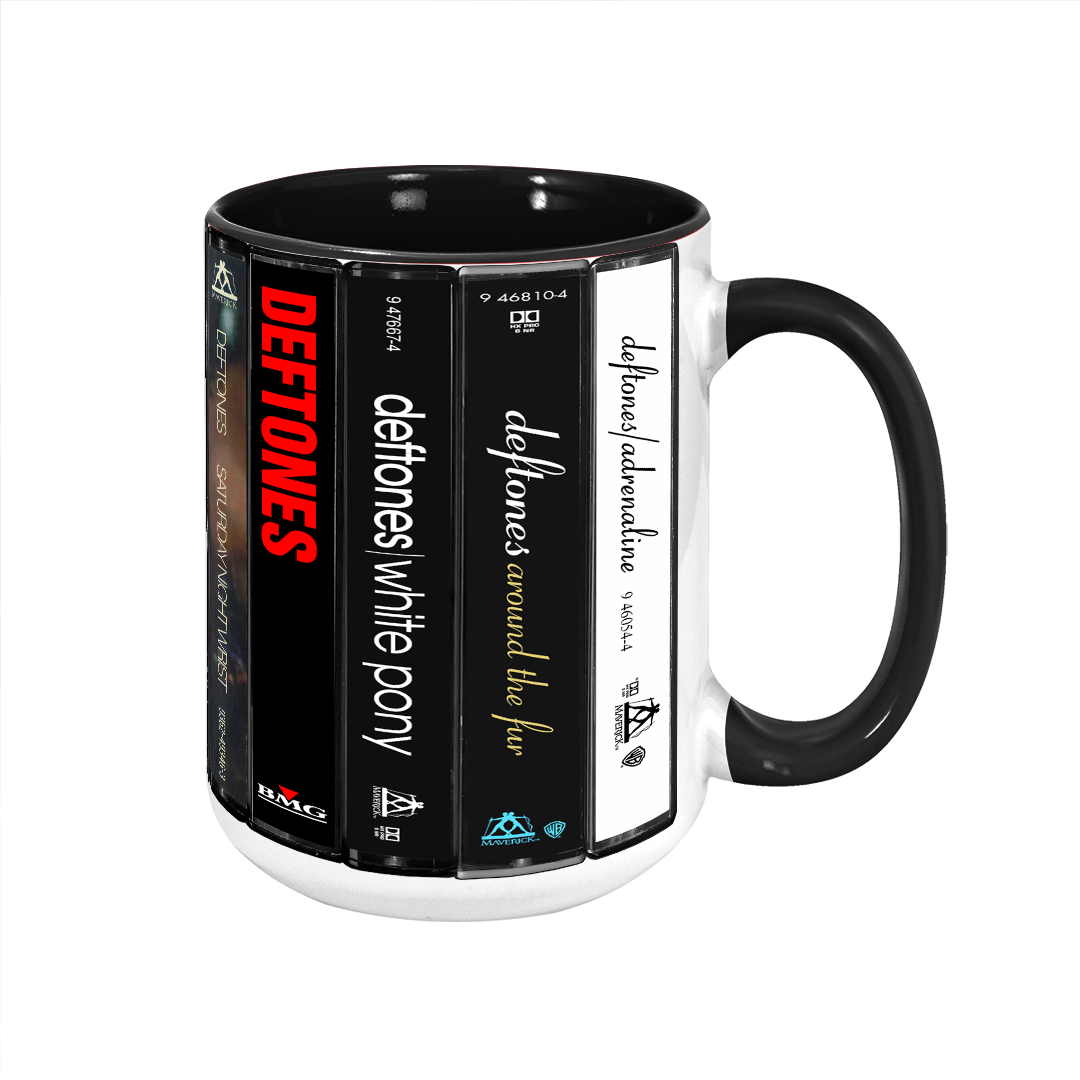 Deftones Albums Cassette Collection Retro Accent Edge-to-Edge Printed Mug