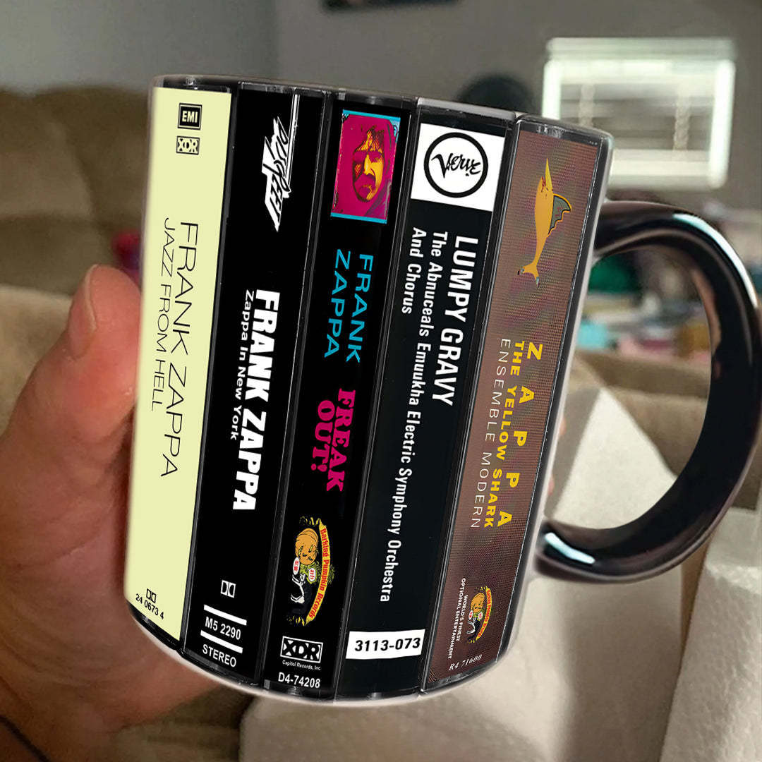 Frank Zappa Albums Cassette Collection Retro Accent Mug