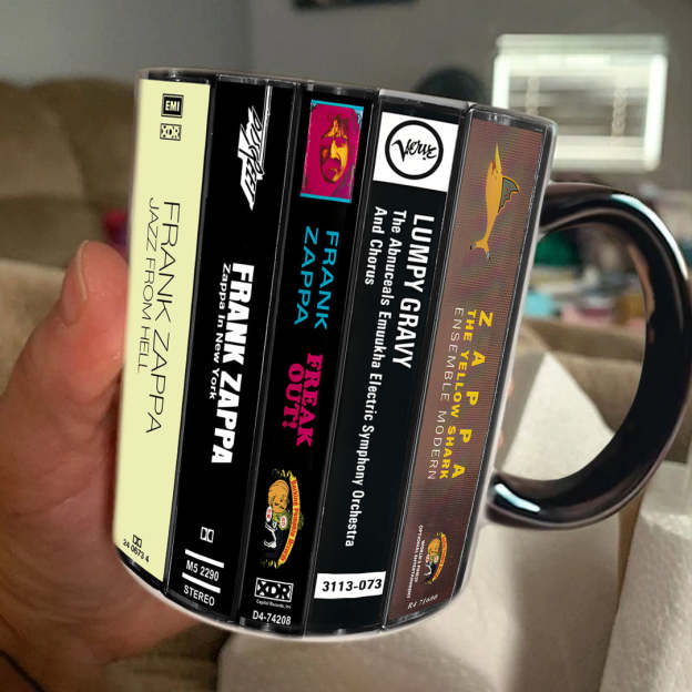 Frank Zappa Albums Cassette Collection Retro Accent Mug