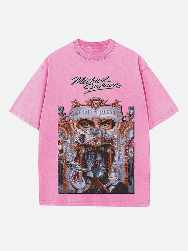 Michael Jackson Print Round Neck T-shirt