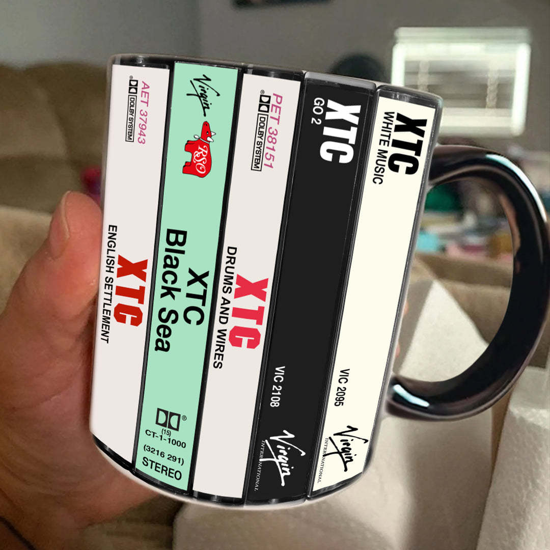 XTC Albums Cassette Collection Retro Accent Edge-to-Edge Printed Mug