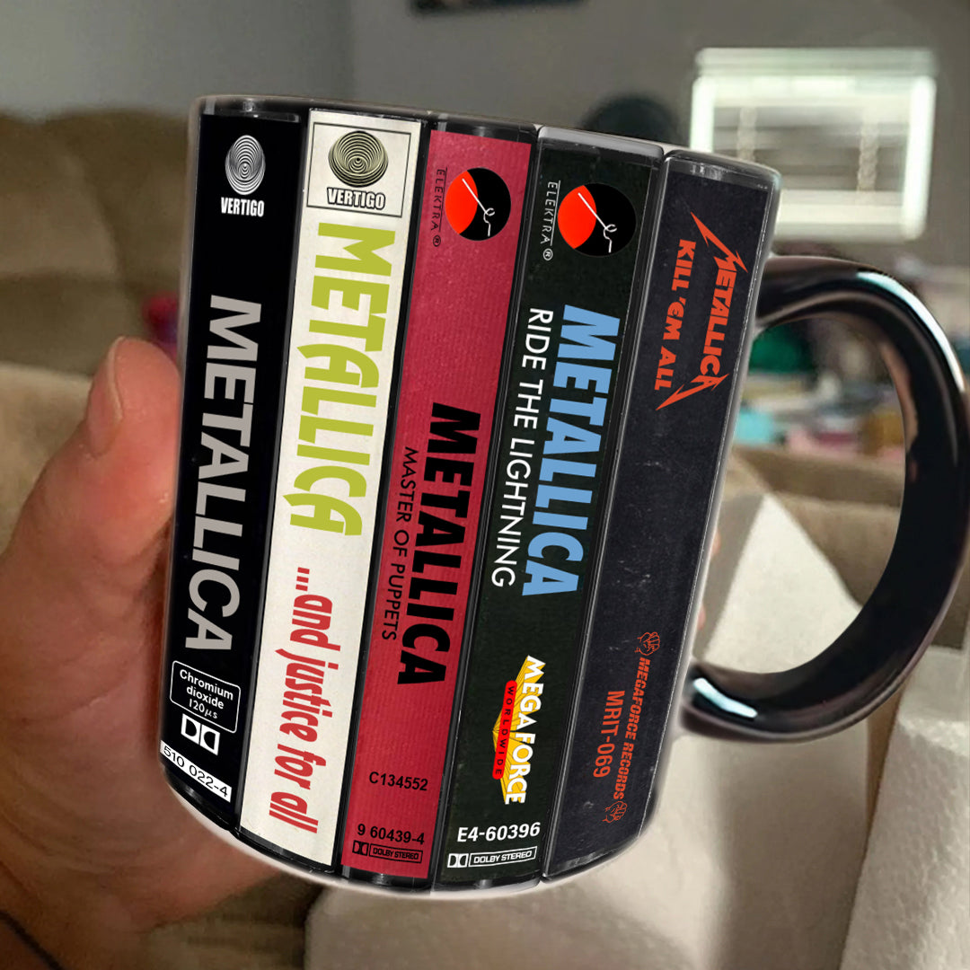 Metallica Albums Cassette Collection  Retro Accent Mug