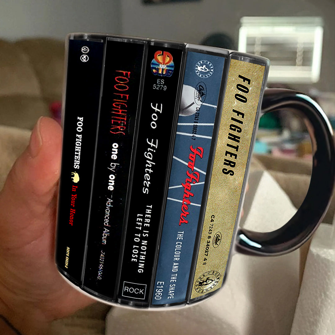 Foo Fighters Albums Cassette Collection Retro Accent Mug