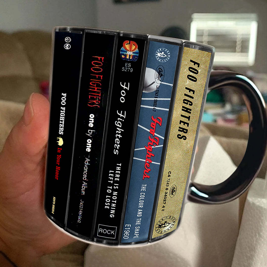 Foo Fighters Albums Cassette Collection Retro Accent Mug