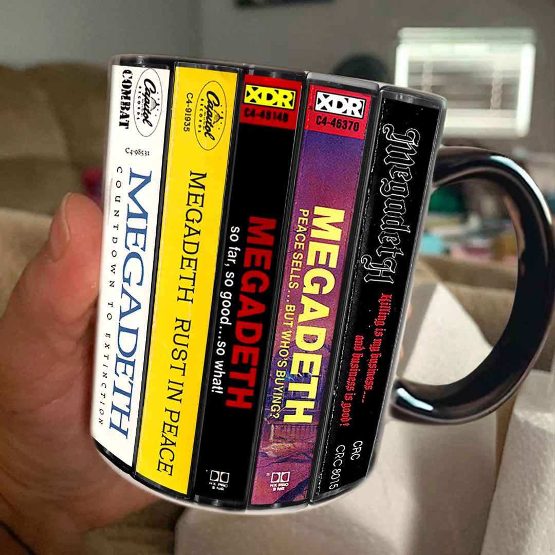 Megadeth Albums Cassette Collection Retro Accent Mug
