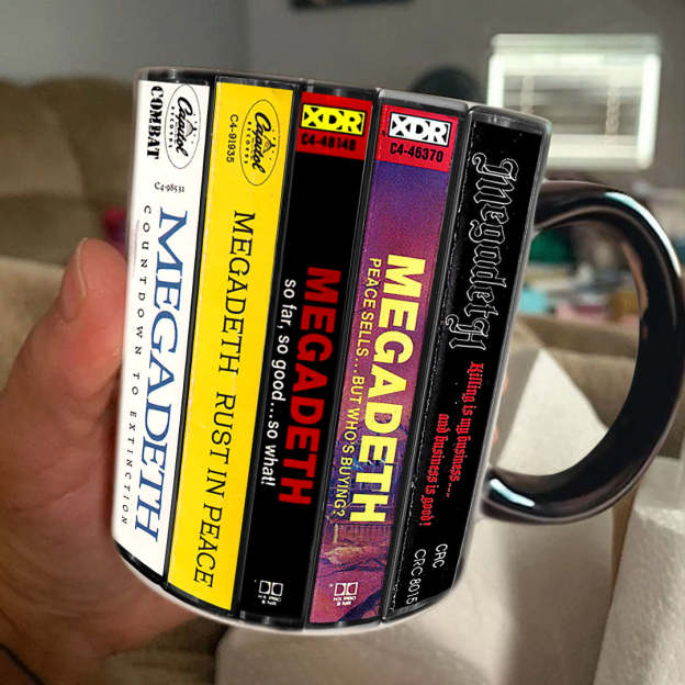 Megadeth Albums Cassette Collection Retro Accent Mug