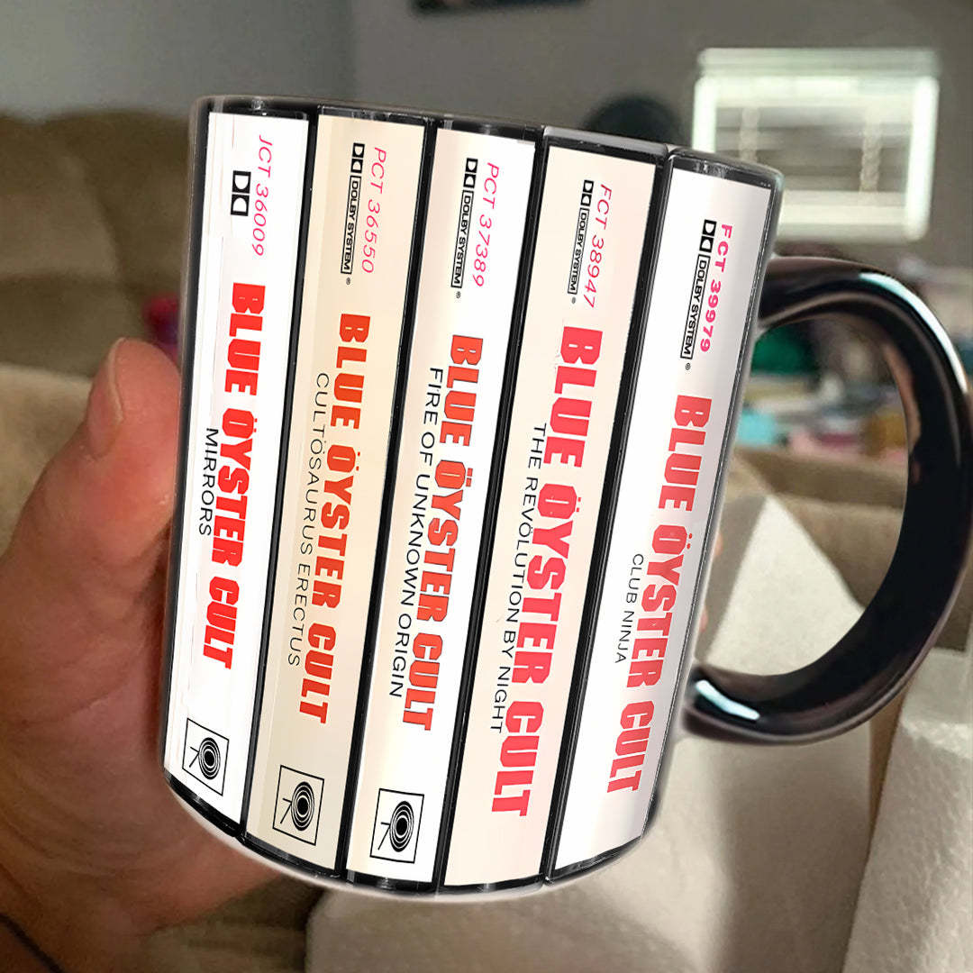 Blue Oyster Cult Albums Cassette Collection Retro Accent Mug