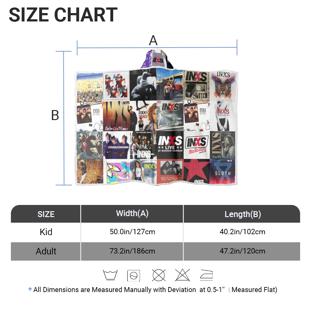 INXS Album Art Wearable Blanket Hoodie – Cozy Retro Rock Fan Gift, 80s Music Lover