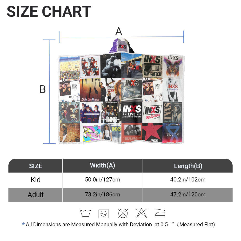 INXS Album Art Wearable Blanket Hoodie – Cozy Retro Rock Fan Gift, 80s Music Lover