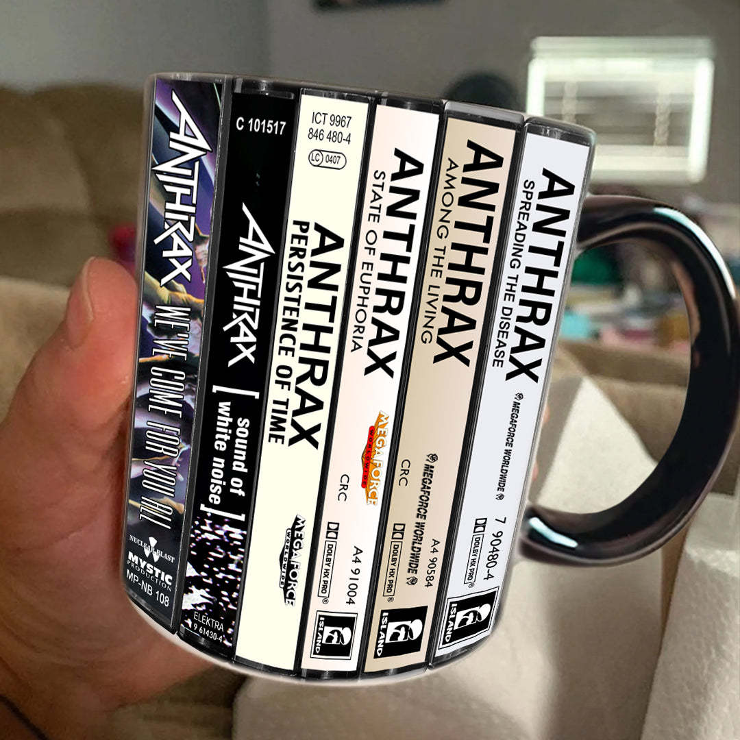 Anthrax Albums Cassette Collection Retro Accent Mug