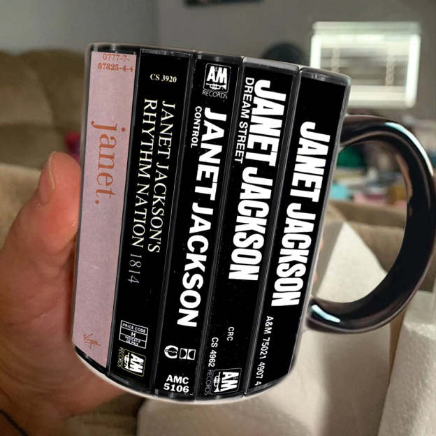 Janet Jackson Albums Cassette Retro Collection Accent Mug
