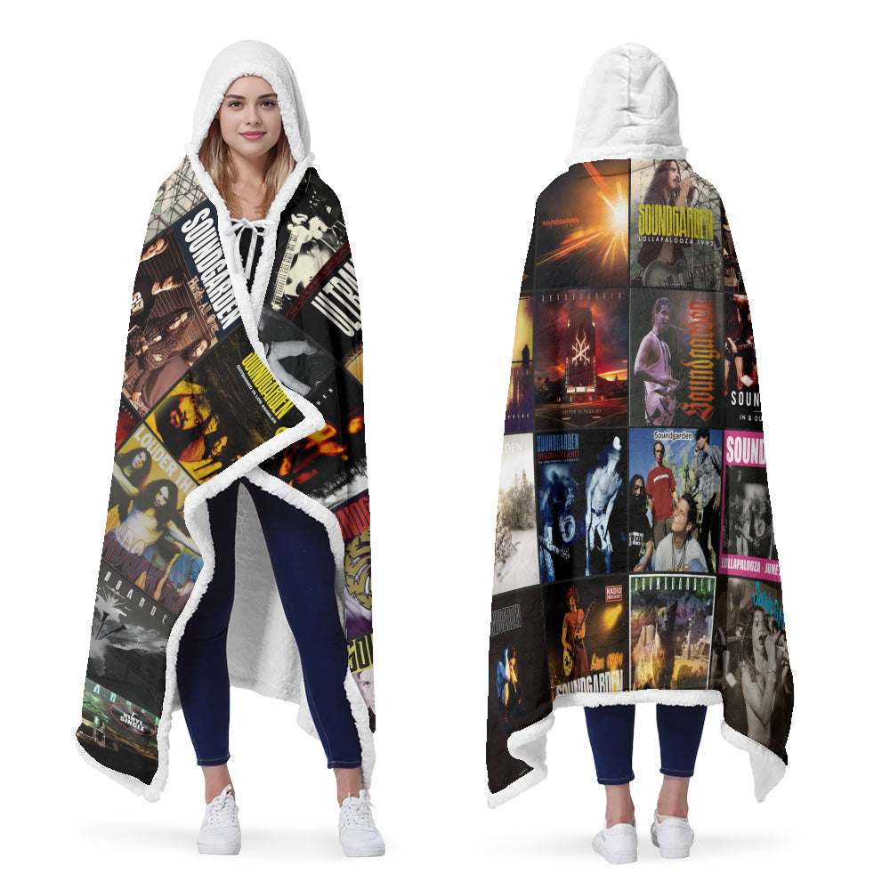 Soundgarden Albums Wearable Hooded Blanket – Grunge Legends & Seattle Vibes