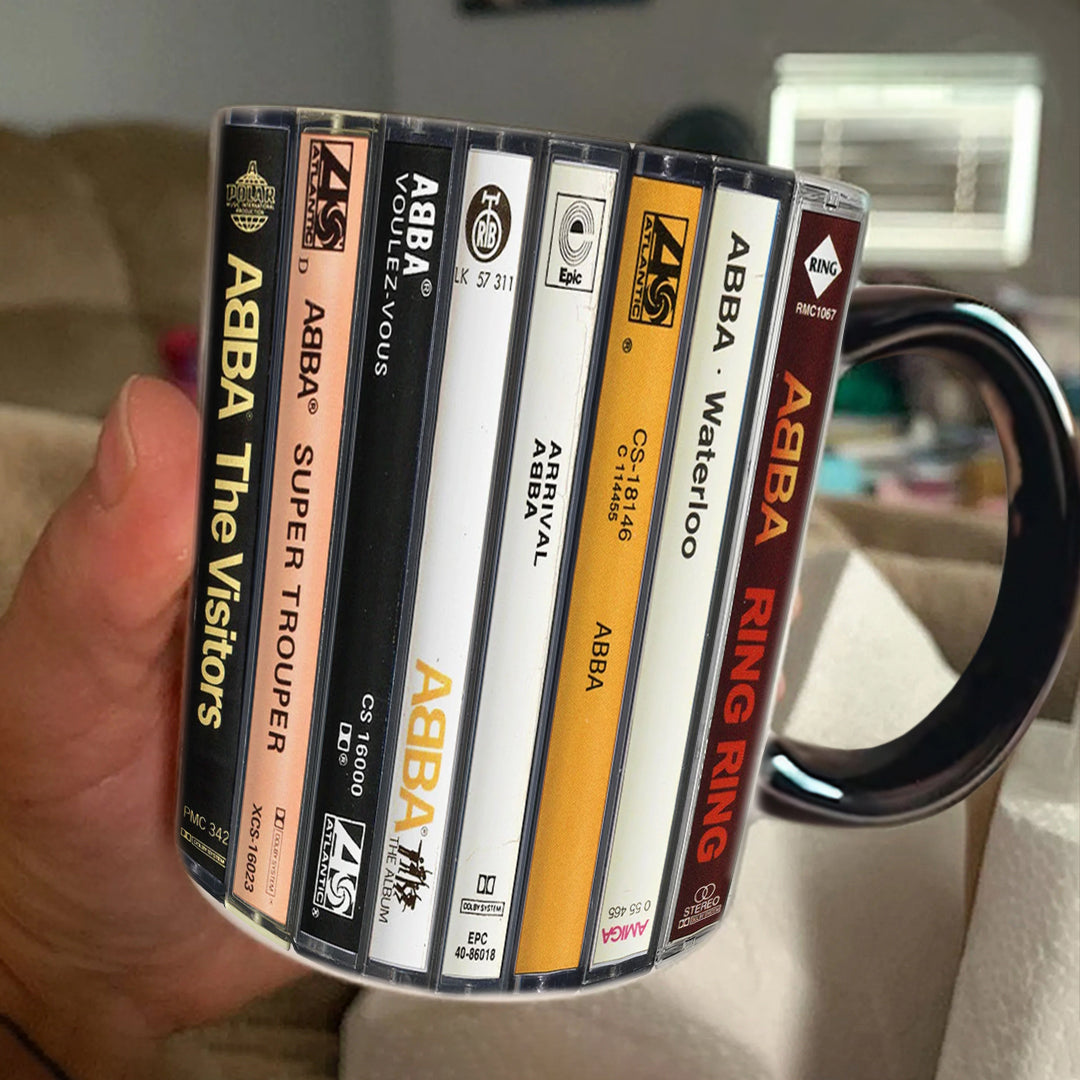 ABBA Albums Cassette Retro Collection Accent Mug