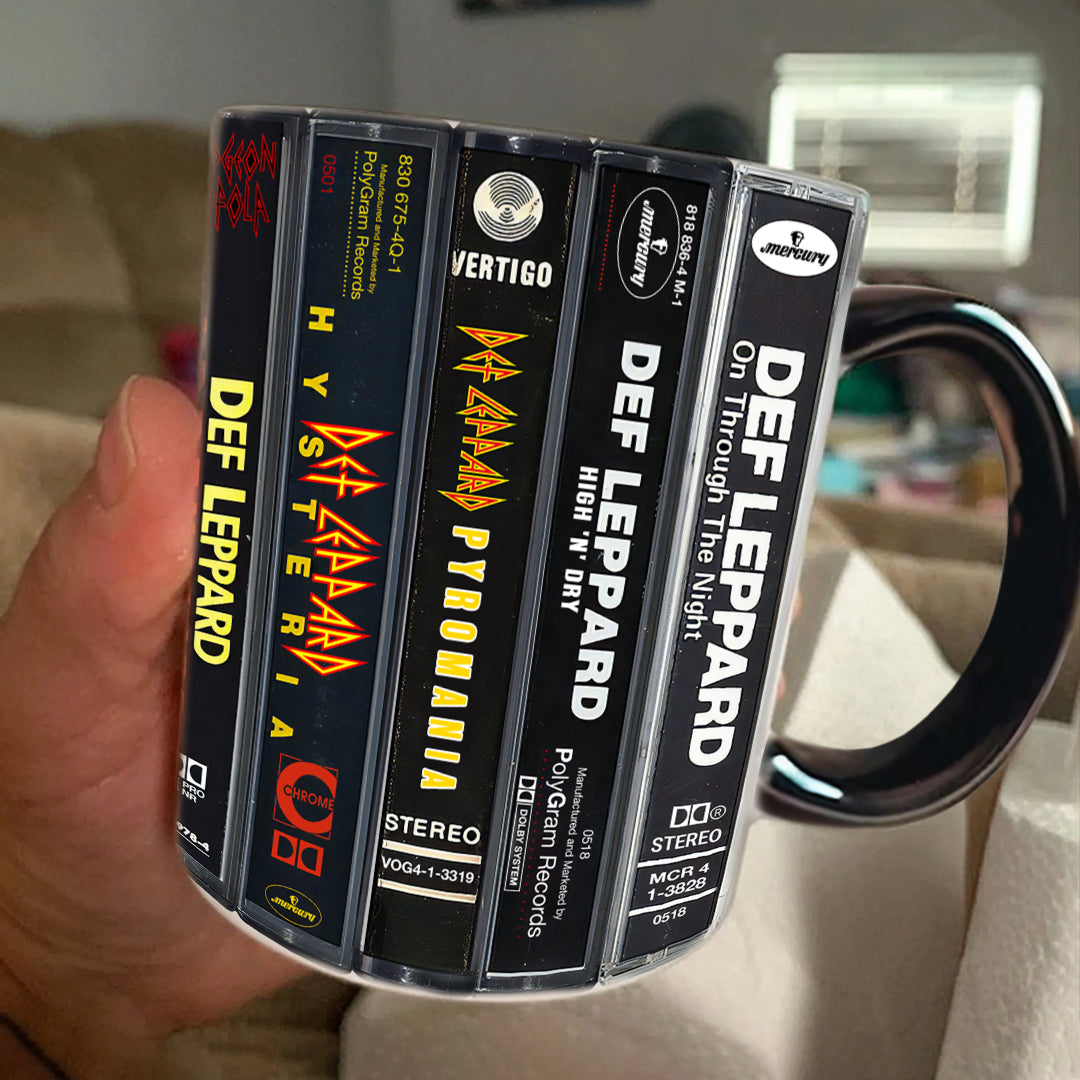 Def Leppard Albums Cassette Retro Collection Accent Mug