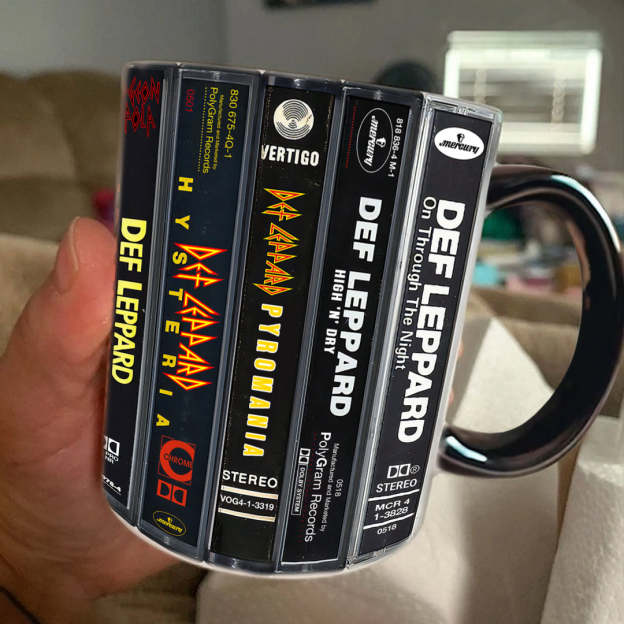 Def Leppard Albums Cassette Retro Collection Accent Mug