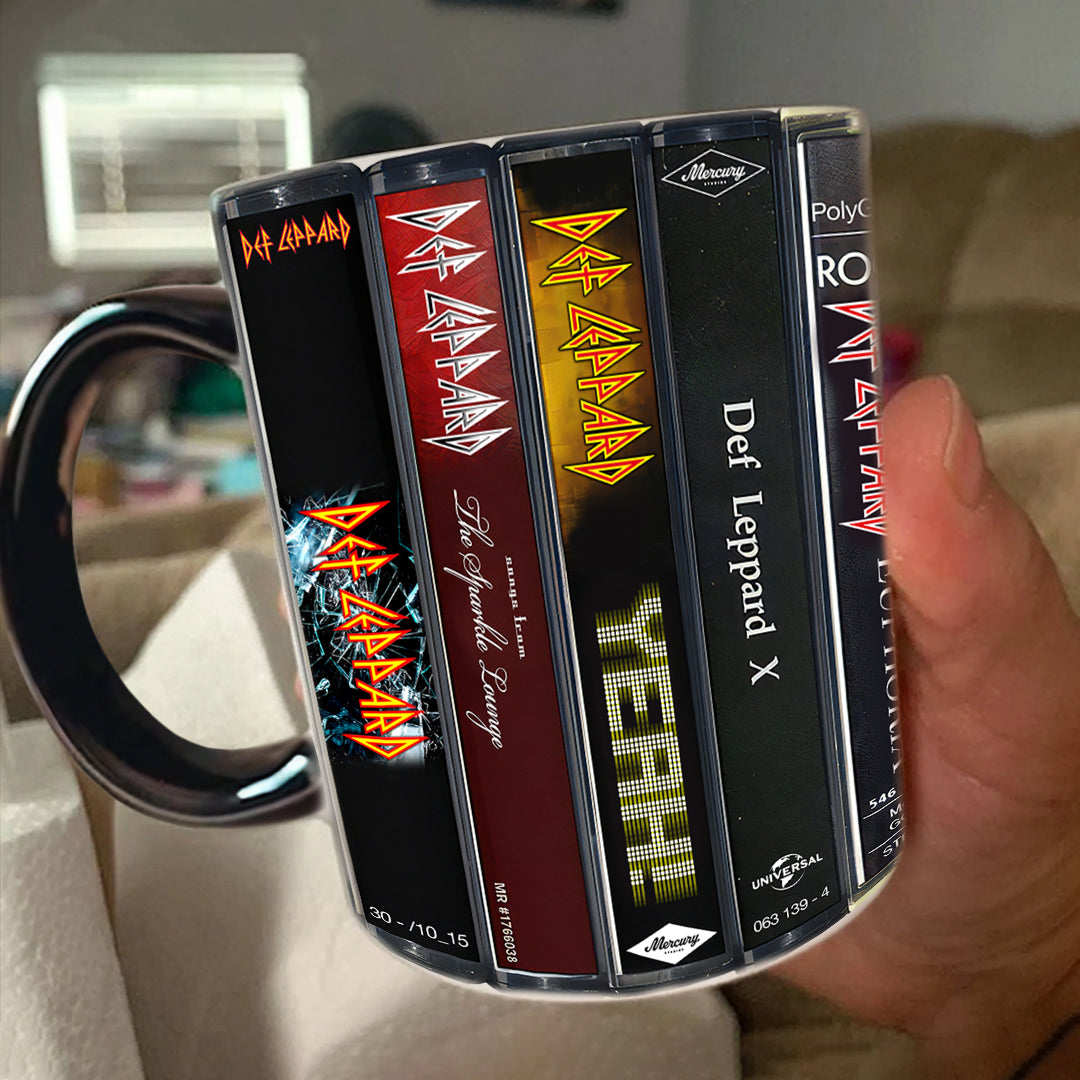 Def Leppard Albums Cassette Retro Collection Accent Mug