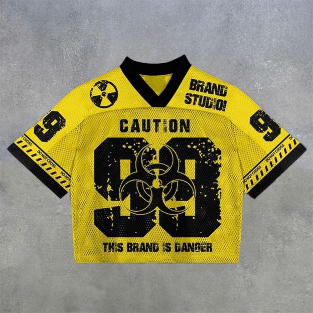 Mesh quick-drying caution casual sports jersey