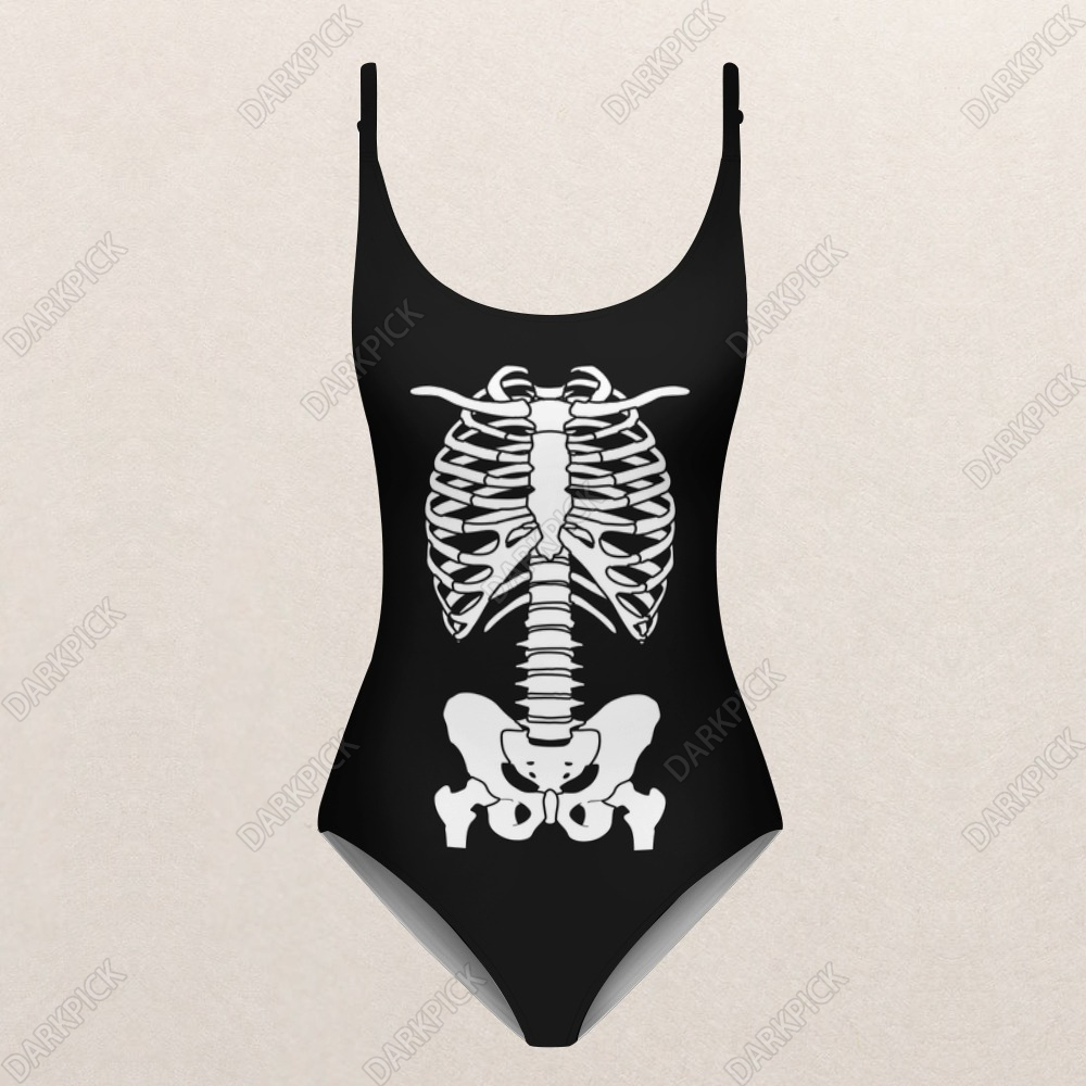 Human Bones Drawing  one piece swimsuit