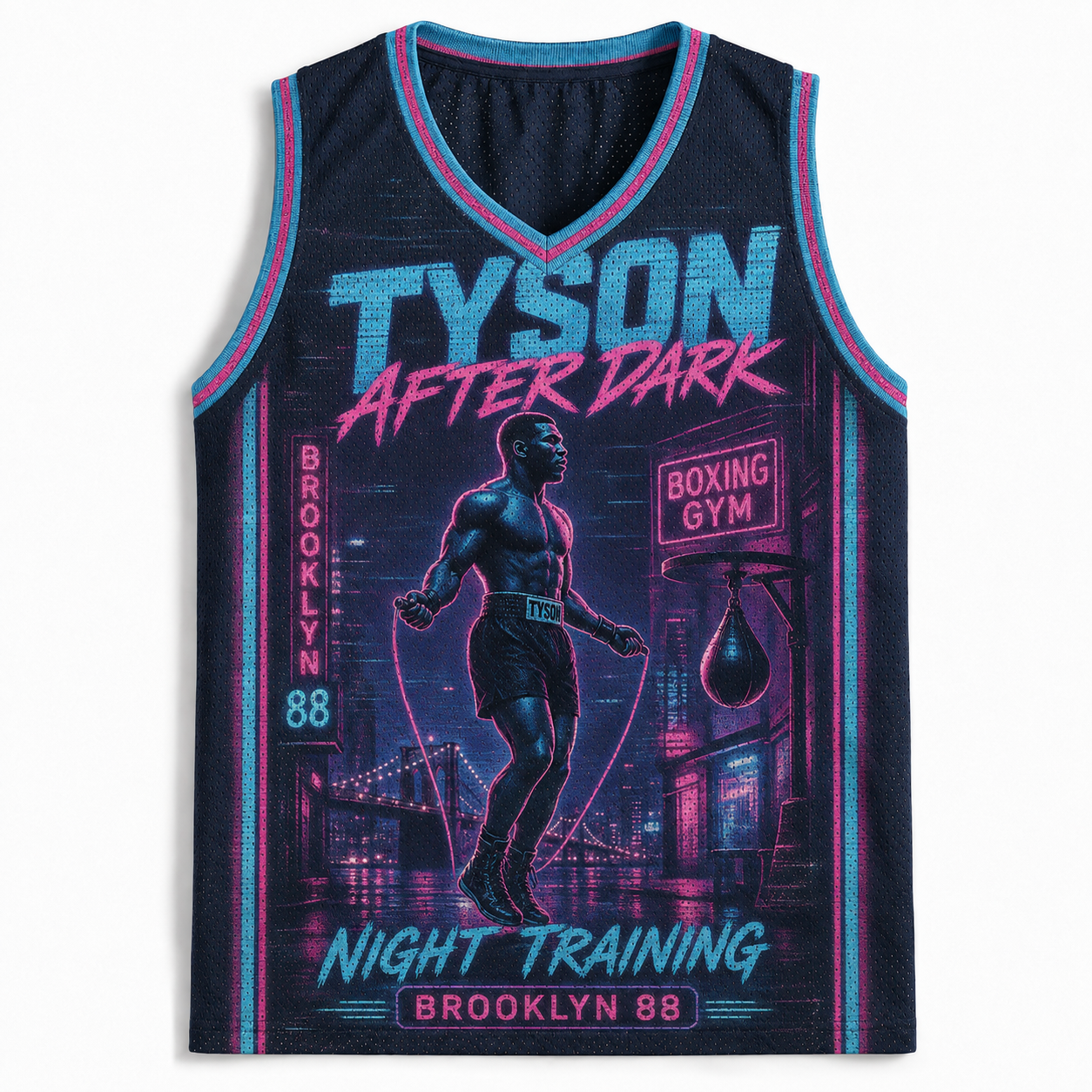 Vintage Mike Tyson After Dark Night Training Jersey Tank