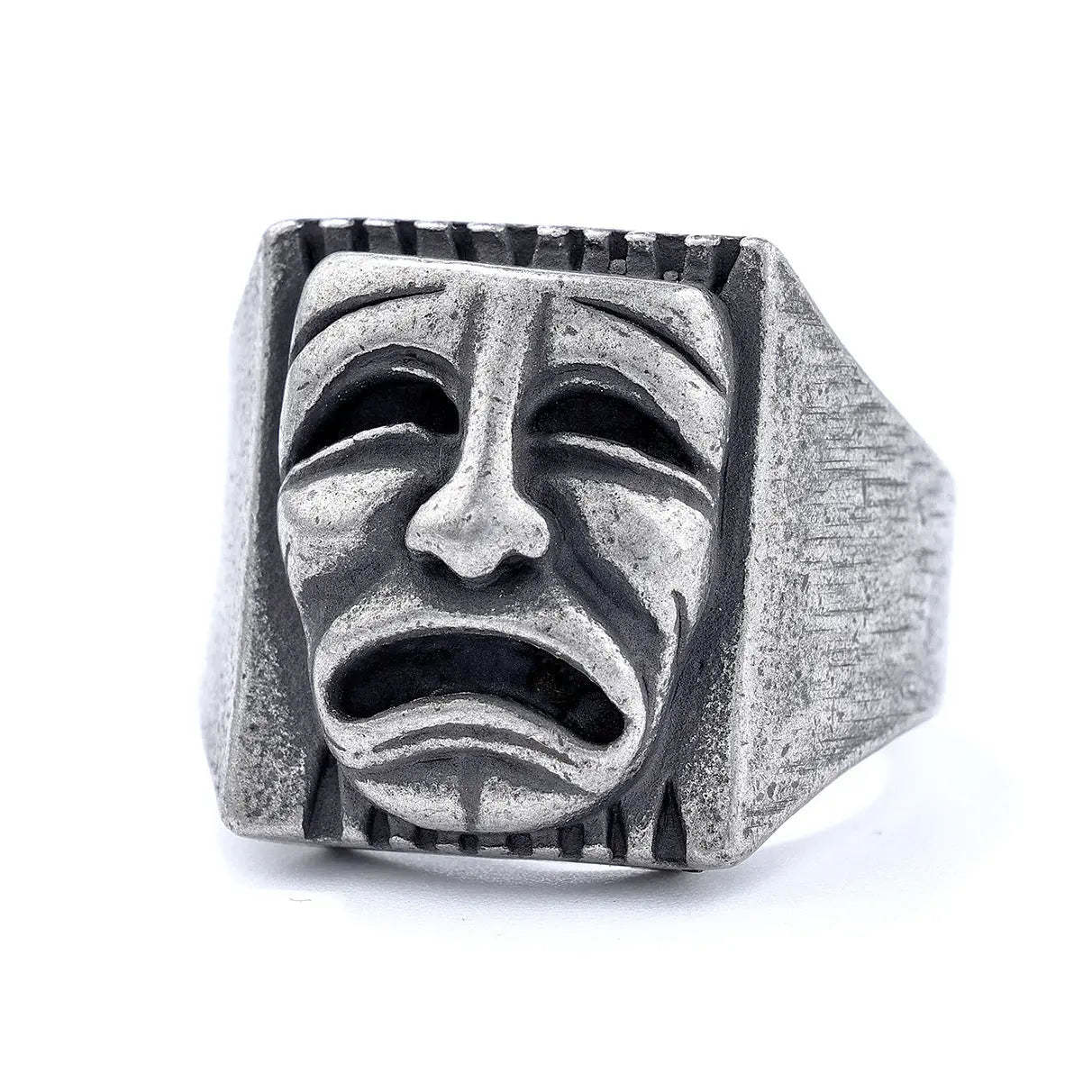 Comedy And Tragedy Masks Stainless Steel Ring