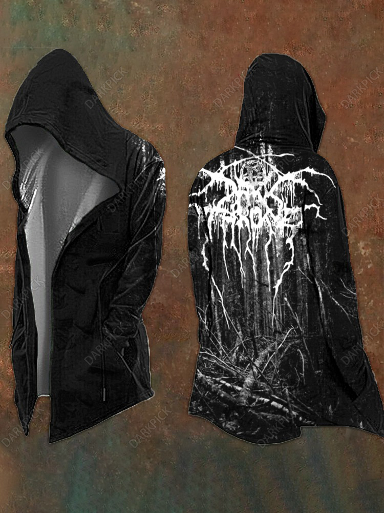 Black Metal Art Print Hooded Jacket