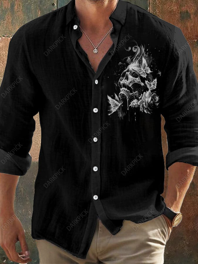 Men's Vintage Skull Faith Long Sleeve Shirt