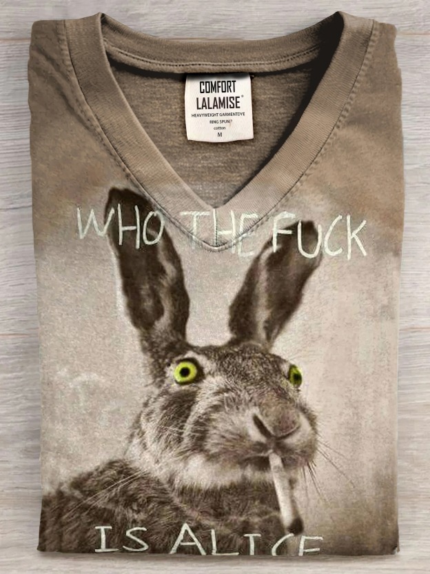 Funny Who The Fuck Art Print Casaul Short Sleeve T-shirt