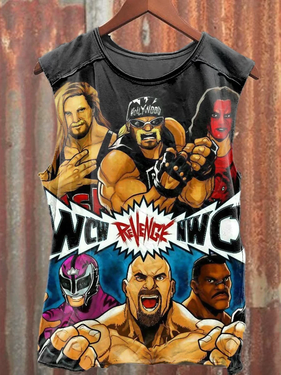 Unisex Wrestling Superstar Art Illustration Print Casual Tank Top
