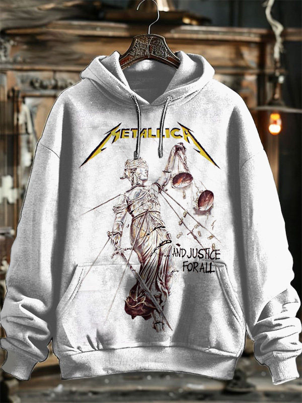 Men's Metallica Neutral Printed Casual  Hoodie Sweatshirt