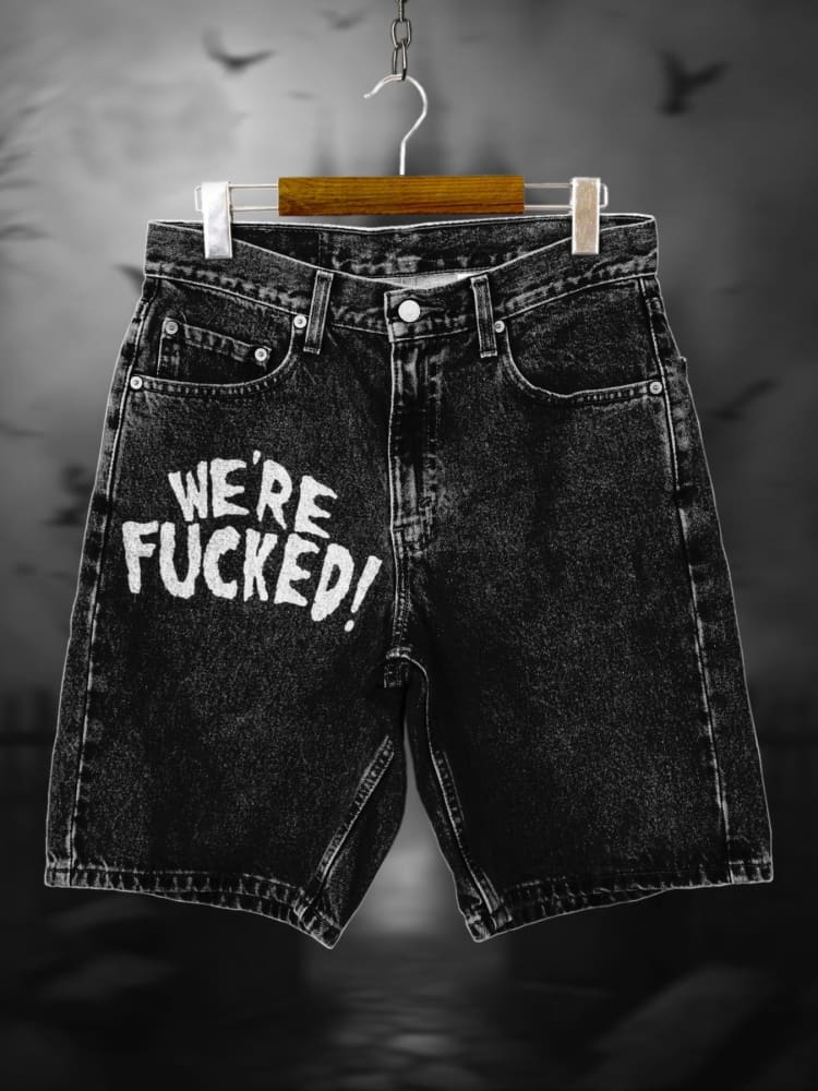 We're Fucked Print 100% Cotton Casual Tank Top