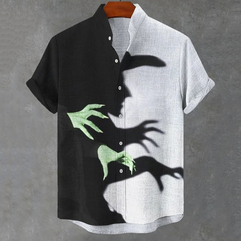 Men'S Halloween Dark Night Mysterious Printed Casual Shirt