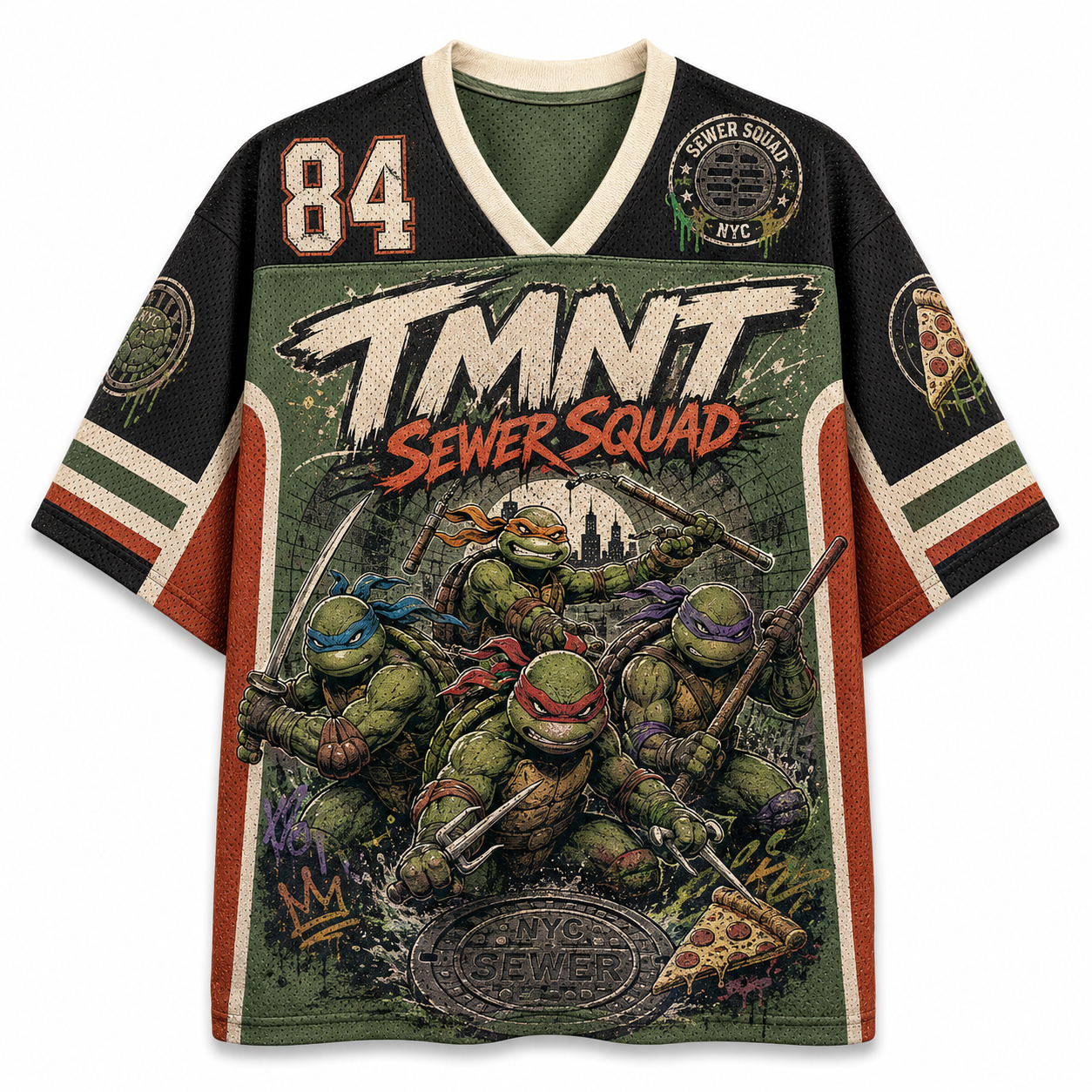 TMNT SEWER SQUAD Jersey T‑Shirt