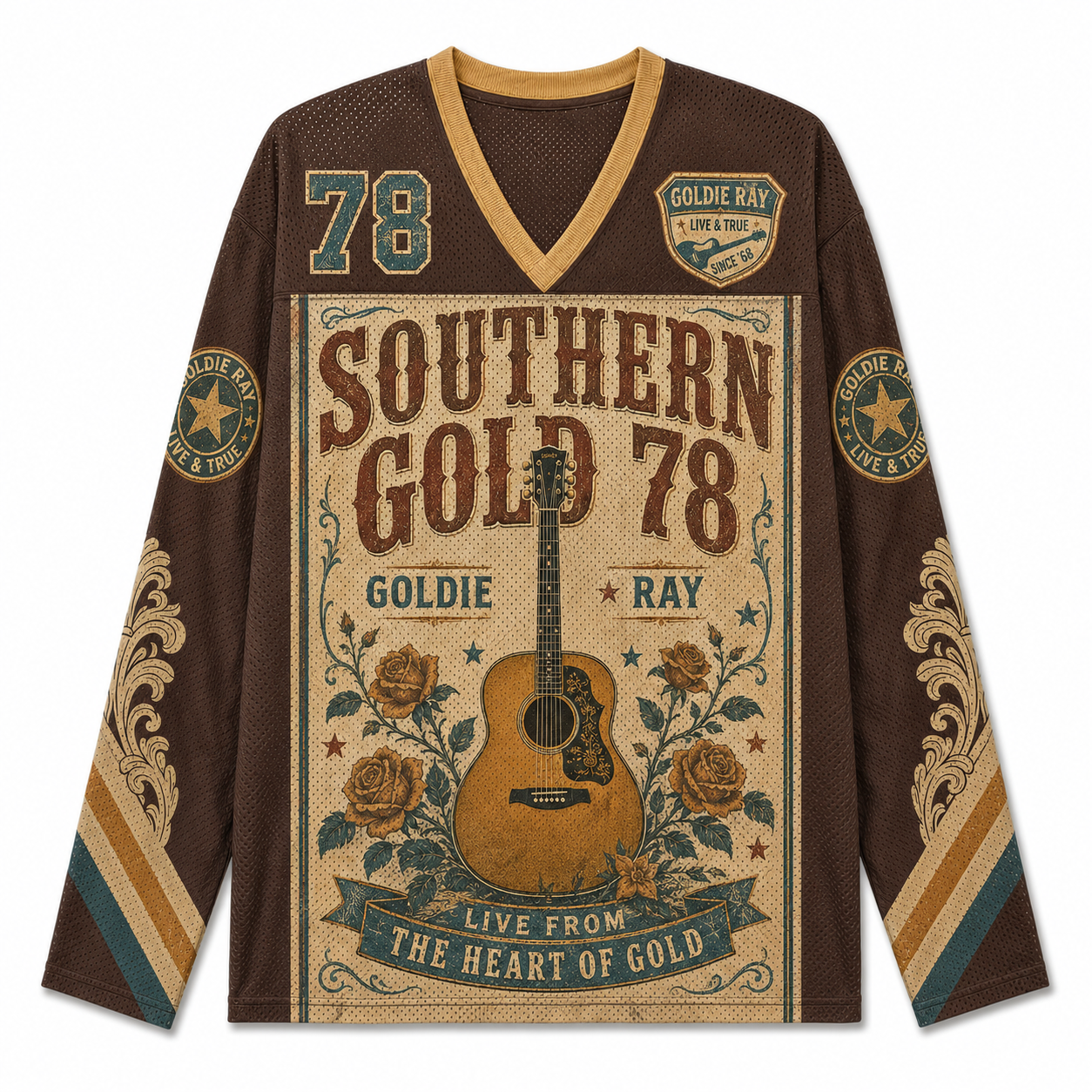 SOUTHERN GOLD 78 V-Neck Long Sleeve Jersey
