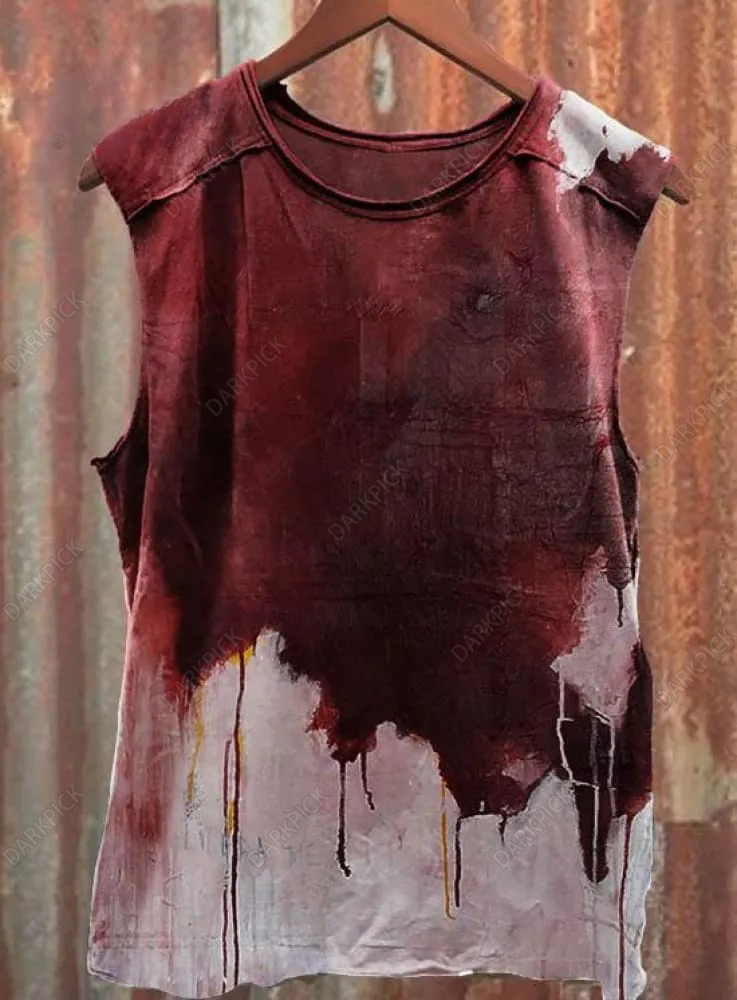 Weird Blood Dark Horror Gothic Halloween Vintage Art Print Tank Top