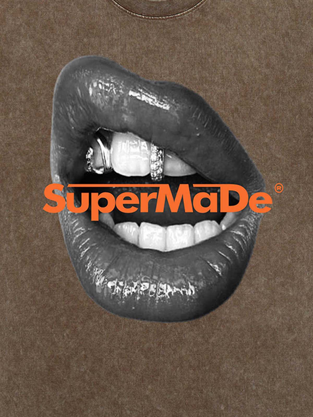 Lips Print Short Sleeve T-shirt -