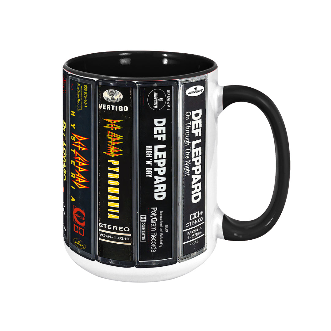 Def Leppard Albums Cassette Retro Collection Accent Mug