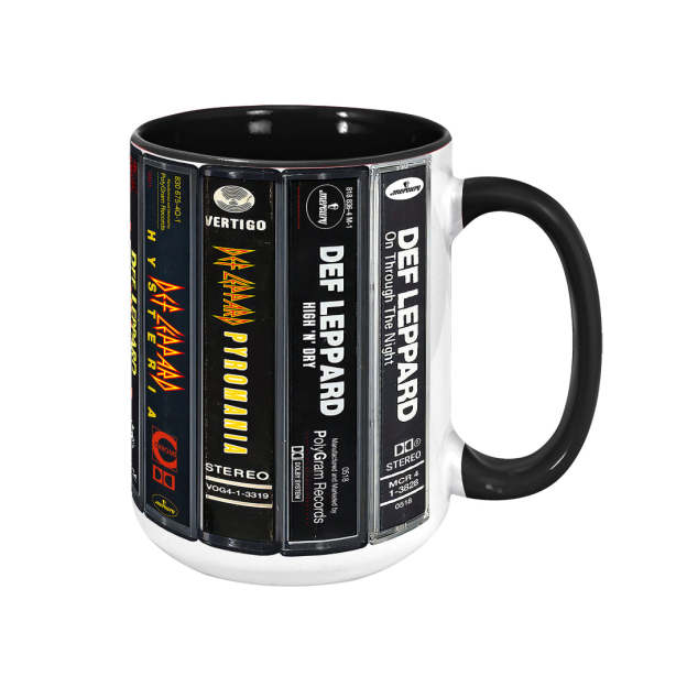 Def Leppard Albums Cassette Retro Collection Accent Mug