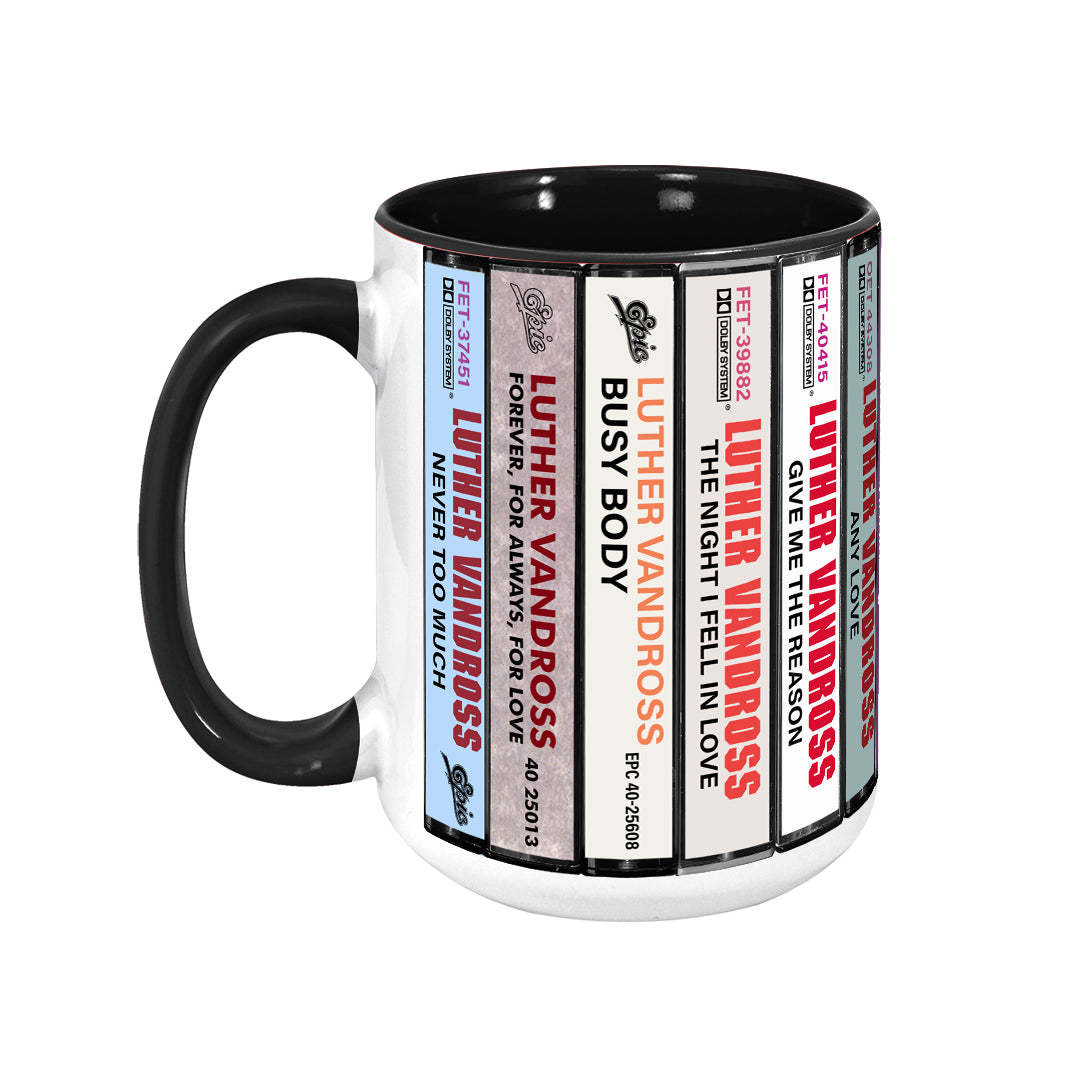 Luther Vandross Albums Cassette Collection Retro Accent Mug