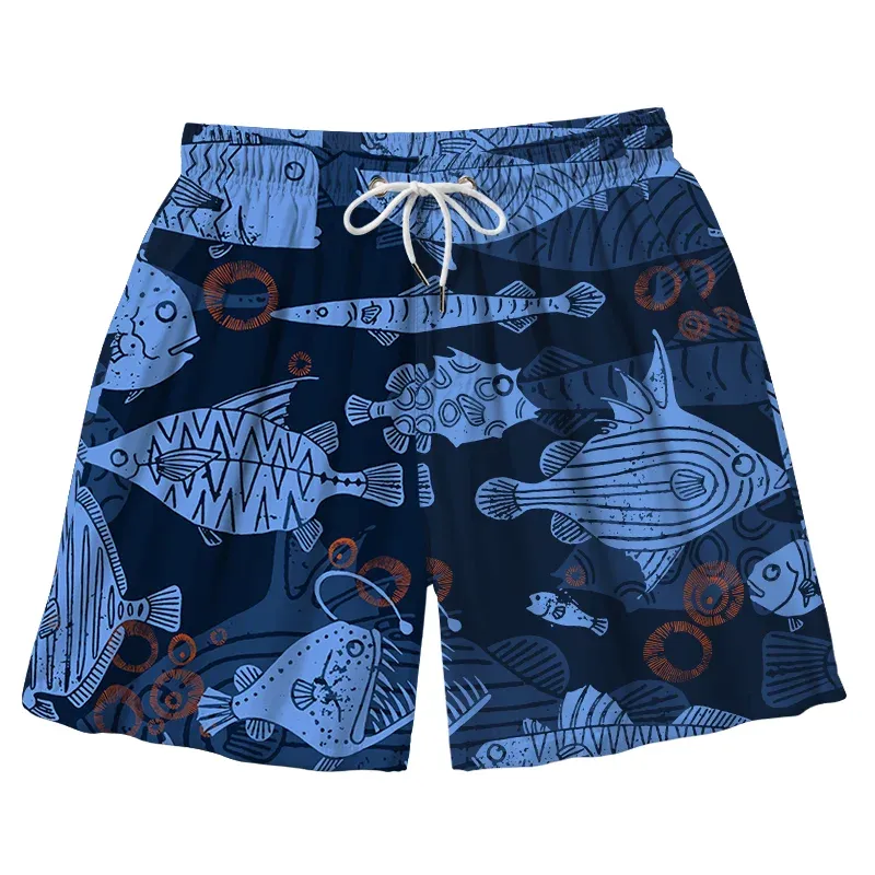 Tokyo-Tiger Various Types Of Fish Aloha Mens Swim Trunks