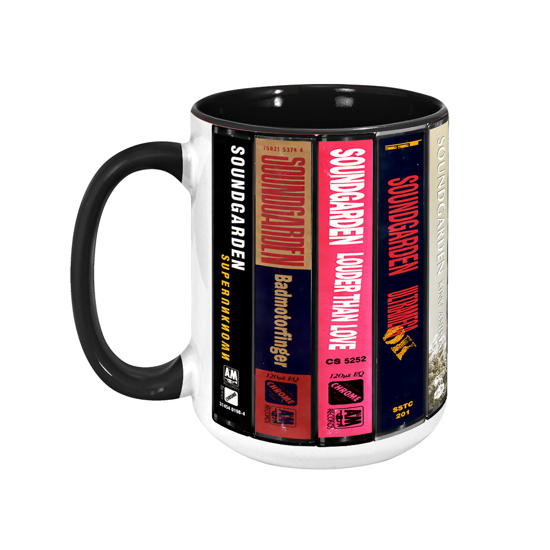Soundgarden Albums Cassette Collection Retro Accent Edge-to-Edge Printed Mug