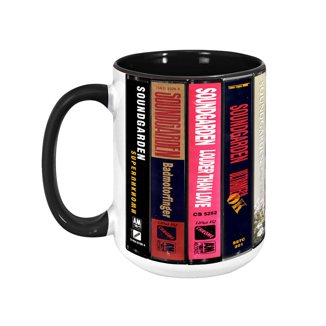 Soundgarden Albums Cassette Collection Retro Accent Edge-to-Edge Printed Mug