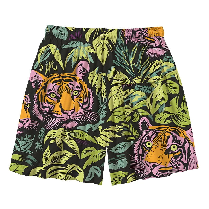  Tiger In The Jungle Aloha Mens Swim Trunks