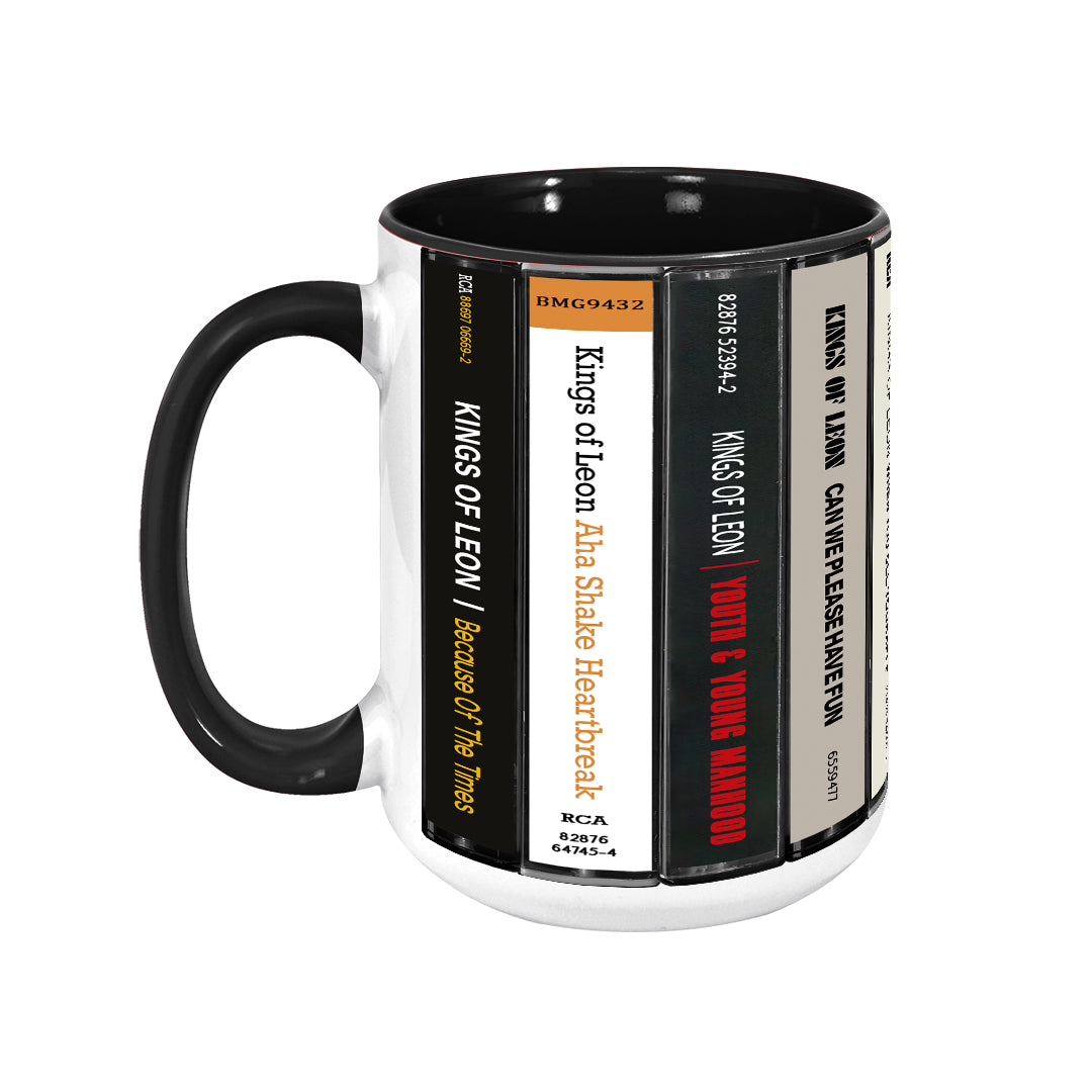 Kings Of Leon Albums Cassette Collection Retro Accent Edge-to-Edge Printed Mug